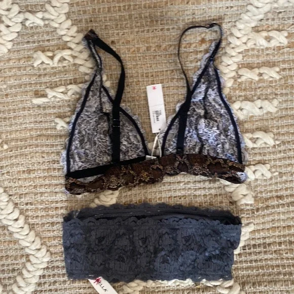 NWT 2 Medium Cosabella Bralette Lace animal print Nude flirty bandeau strapless - Picture 8 of 10